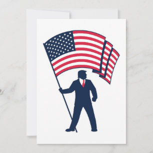 President Trump Bearing the USA Flagga Inbjudningar