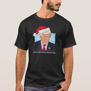 President Trump God jul Snowflake Lycklig Ho T Shirt