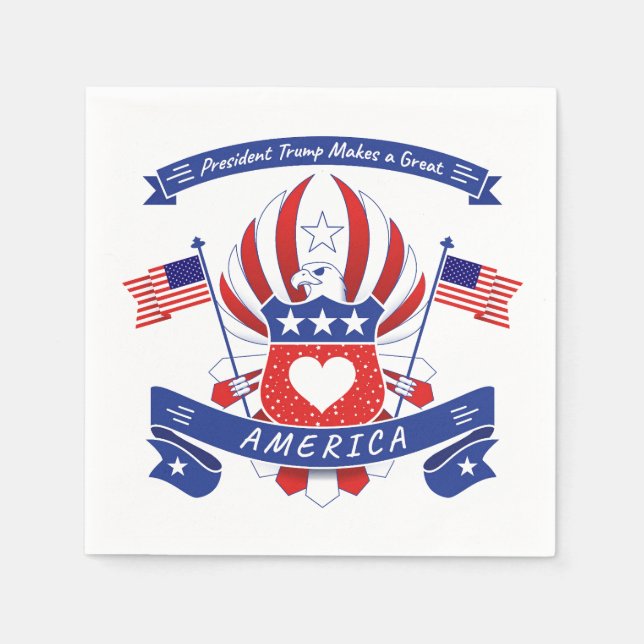 President Trump Gör en Underbar AMERIKA Pappersservett (Framsidan)