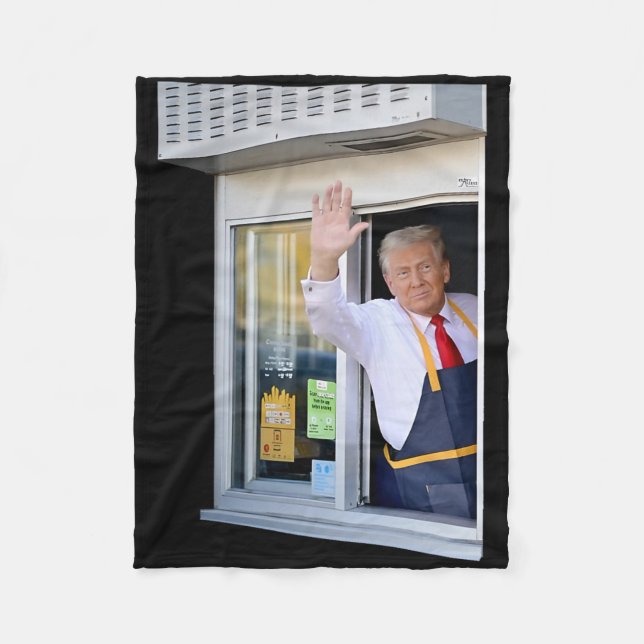 President Trump Gör French Fries 1  Fleecefilt (Framsidan)