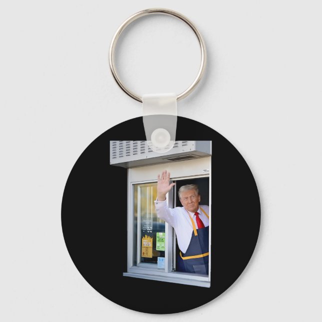 President Trump Gör French Fries 1  Nyckelring (Framsida)