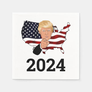 President Trump-grafik på blöjor. Napkins Pappersservett