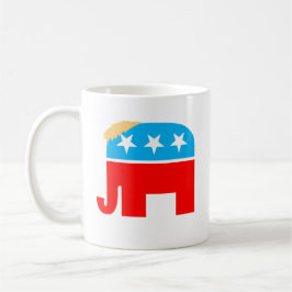 President Trump Hair GOP Elephant Symbol Kaffemugg