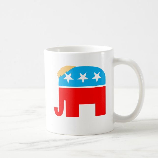 President Trump Hair GOP Elephant Symbol Kaffemugg (Höger)