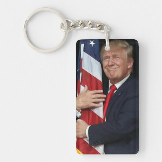 President Trump Hogger Amerika-Flagga