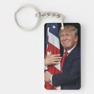 President Trump Hugger den amerikanska Flagga Nyckelring