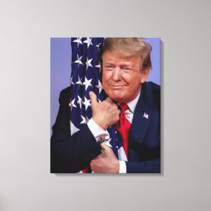 President Trump Hugger Flagga Canvastryck