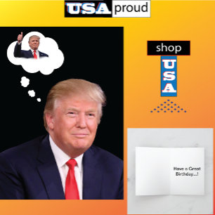 President Trump i Cloud Thinking Birthday Kort