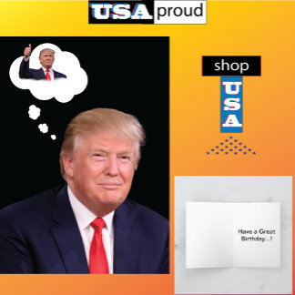 President Trump i Cloud Thinking Birthday Kort