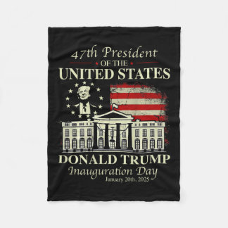 President Trump Inauguration Day 2025 Vita huset Fleecefilt