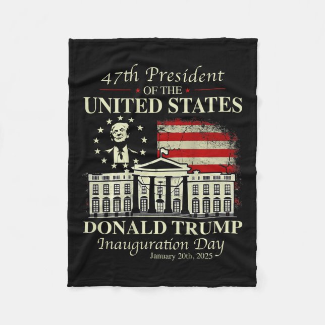 President Trump Inauguration Day 2025 Vita huset Fleecefilt (Framsidan)