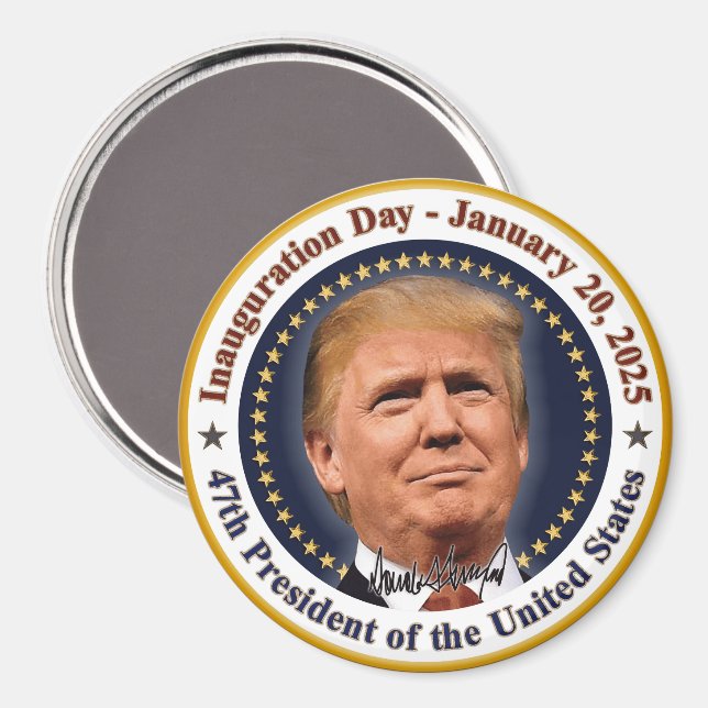 President Trump Inauguration Day 20:e januari 2025 Magnet (Front/Back)