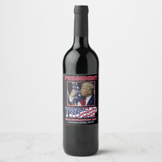 President Trump Inauguration Vinflaska Etikett