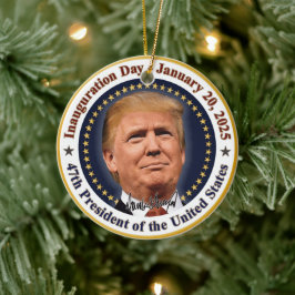 President Trump invigning dag 20 januari 2025 Julgransprydnad Keramik