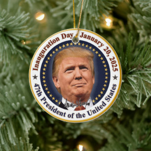 President Trump invigning dag 20 januari 2025 Julgransprydnad Keramik