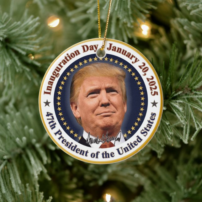 President Trump invigning dag 20 januari 2025 Julgransprydnad Keramik (Träd)