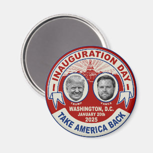 President Trump JD Vance invigningsdagssouvenir Magnet