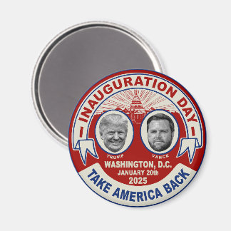 President Trump JD Vance invigningsdagssouvenir Magnet