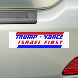 President TRUMP JD VANCE ISRAEL FÖRSTA policy Bildekal
