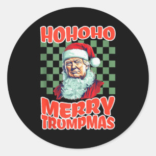 President Trump jul Ho Ho Ho God Trumpmas Runt Klistermärke