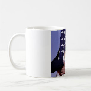 President Trump kramar den amerikanska flaggan Kaffemugg