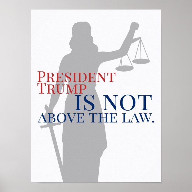 President Trump ligger inte över Lag Dam-rättvisan Poster (Framsidan)