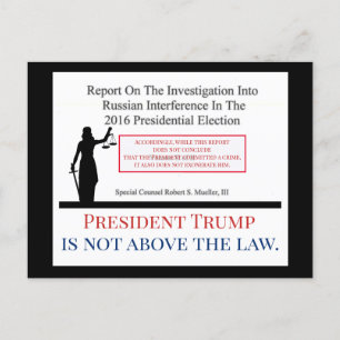 President Trump ligger inte över Law Mueller Vykort