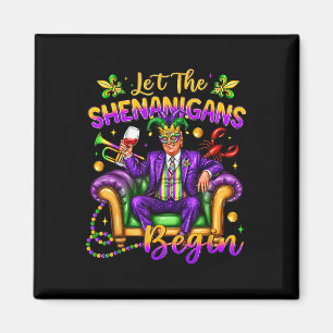 President Trump Mardi Gras Funny Låt Shenaniga Magnet
