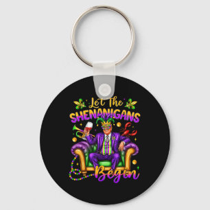 President Trump Mardi Gras Funny Låt Shenaniga Nyckelring