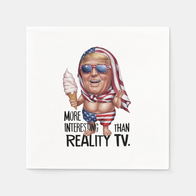 President Trump med ikoniska amerikanska solglasög Pappersservett (Framsidan)