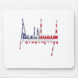President Trump Namnteckning USA flagga Färg Patri Musmatta