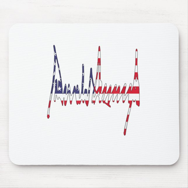 President Trump Namnteckning USA flagga Färg Patri Musmatta (Framsidan)