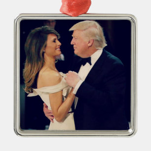 President Trump och Melania Dancing Julgransprydnad Metall