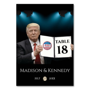 President Trump 🇺 🇸 ✨ Patriotic Bröllop Anpassni Bordsnummer