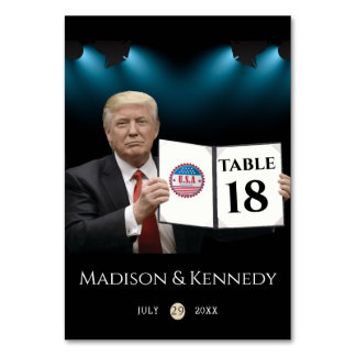 President Trump 🇺 🇸 ✨ Patriotic Bröllop Anpassni Bordsnummer