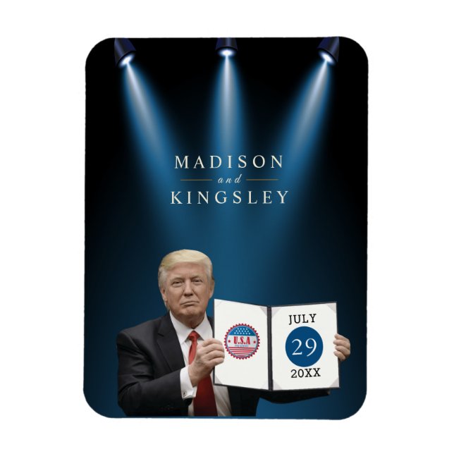 President Trump 🇺 🇸 ✨ Patriotic Bröllop Anpassni Magnet (Vertikal)