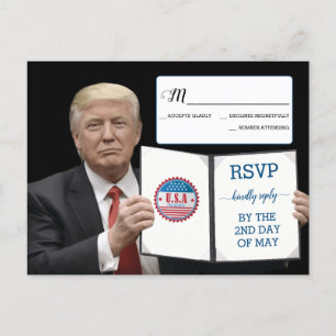 President Trump 📜 Patriotic Bröllop Anpassningsba Meddelande Vykort
