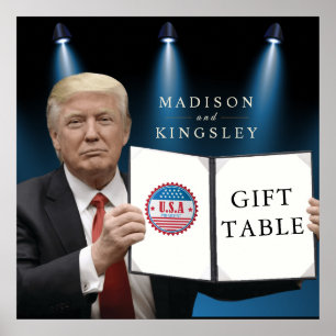 President Trump 📜 Patriotic Bröllop Gift Bord Poster