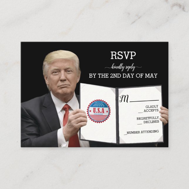 President Trump 📜 Patriotisk bröllopstradition Tilläggskort (Framsida)