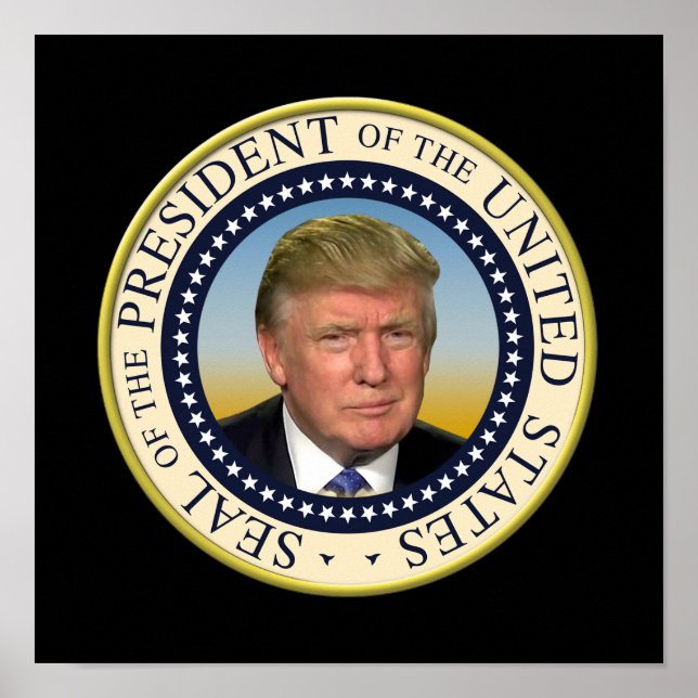 President Trump Photo Presial Seal Poster (Framsidan)