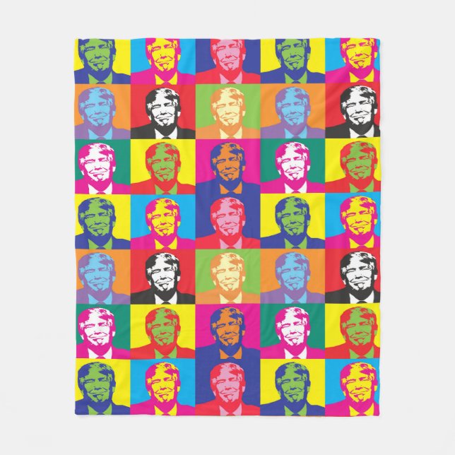 President Trump Pop Art Fleecefilt (Framsidan)