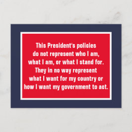 President Trump representerar mig inte Vykort