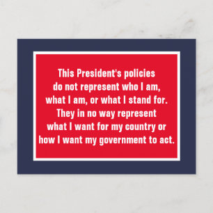 President Trump representerar mig inte Vykort