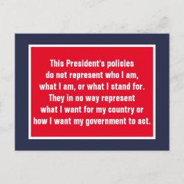 President Trump representerar mig inte Vykort