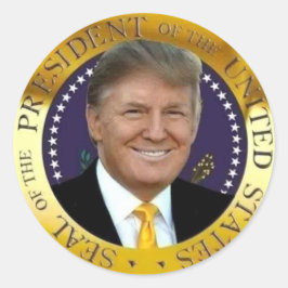 PRESIDENT TRUMP RUNT KLISTERMÄRKE