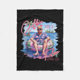 President Trump Shirt Funny Chillin som en Felon Fleecefilt