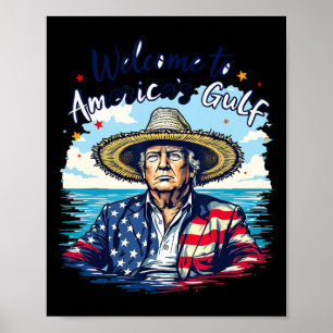 President Trump Sombrero Design Amerikanska Bukt M Poster