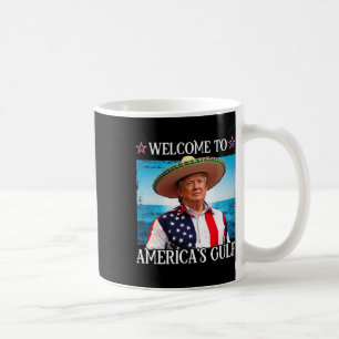 President Trump Välkommen till USA:s Bukt Mexiko 3 Kaffemugg