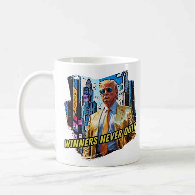 President Trump - vinnarna slutar aldrig Kaffemugg (Vänster)