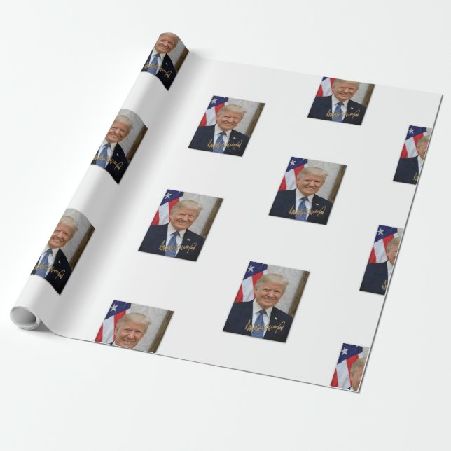 PRESIDENT TRUMP  WRAPPING PAPER PRESENTPAPPER (Utrullad)